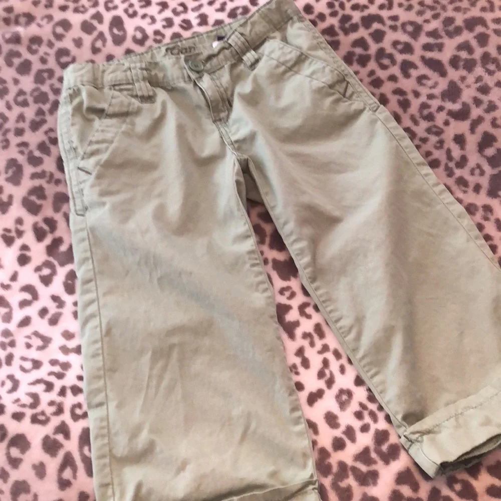 GapKids Green Lightweight Chino Pants Wide Leg Size 8 Regular